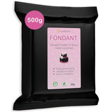 GoodBake svart fondant 500g, rullad fondant för överdrag, formning, dekoration av tårtor, figurer, sockerblommor med mera, palmoljefri, vegan, glutenfri Sockerpasta Naty Shop Black