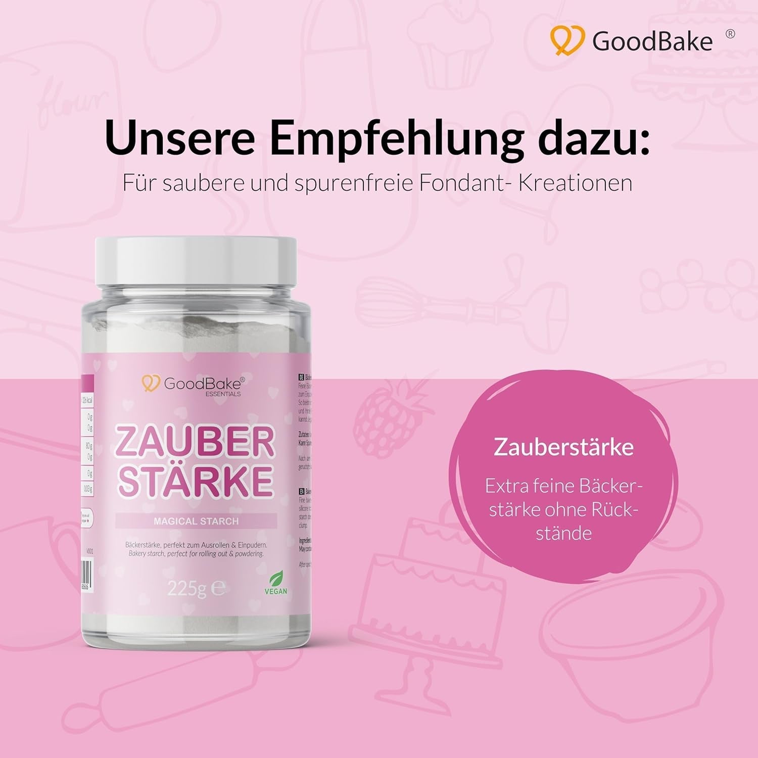 GoodBake svart fondant 500g, rullad fondant för beläggning, formning, dekoration av tårtor, figurer, sockerblommor med mera, palmoljefri, vegan, glutenfri Sockerpasta Naty Shop