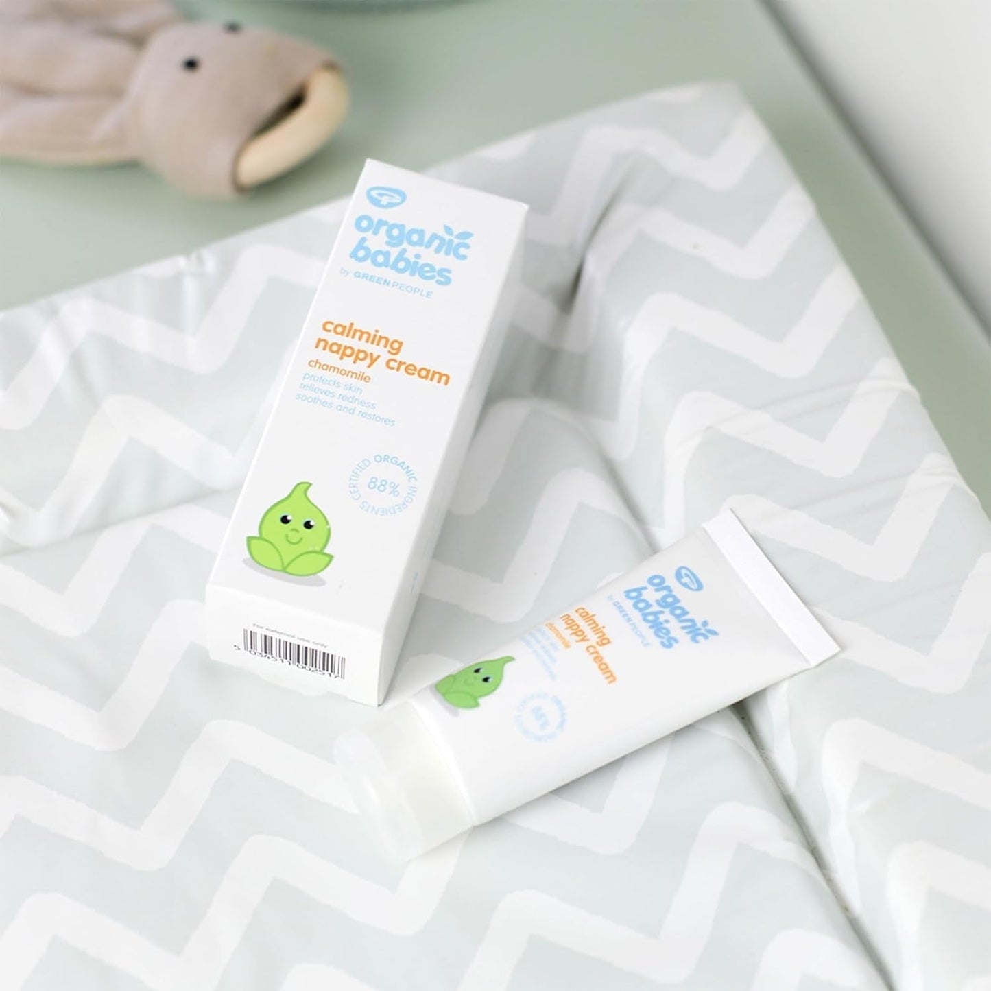 Green People - Organisk lugnande babyblöjkräm - Naturlig och organisk zinkoxid - Eksemvänlig - Parabenfri, 50 ml barn - Bad och hudvård Naty Shop