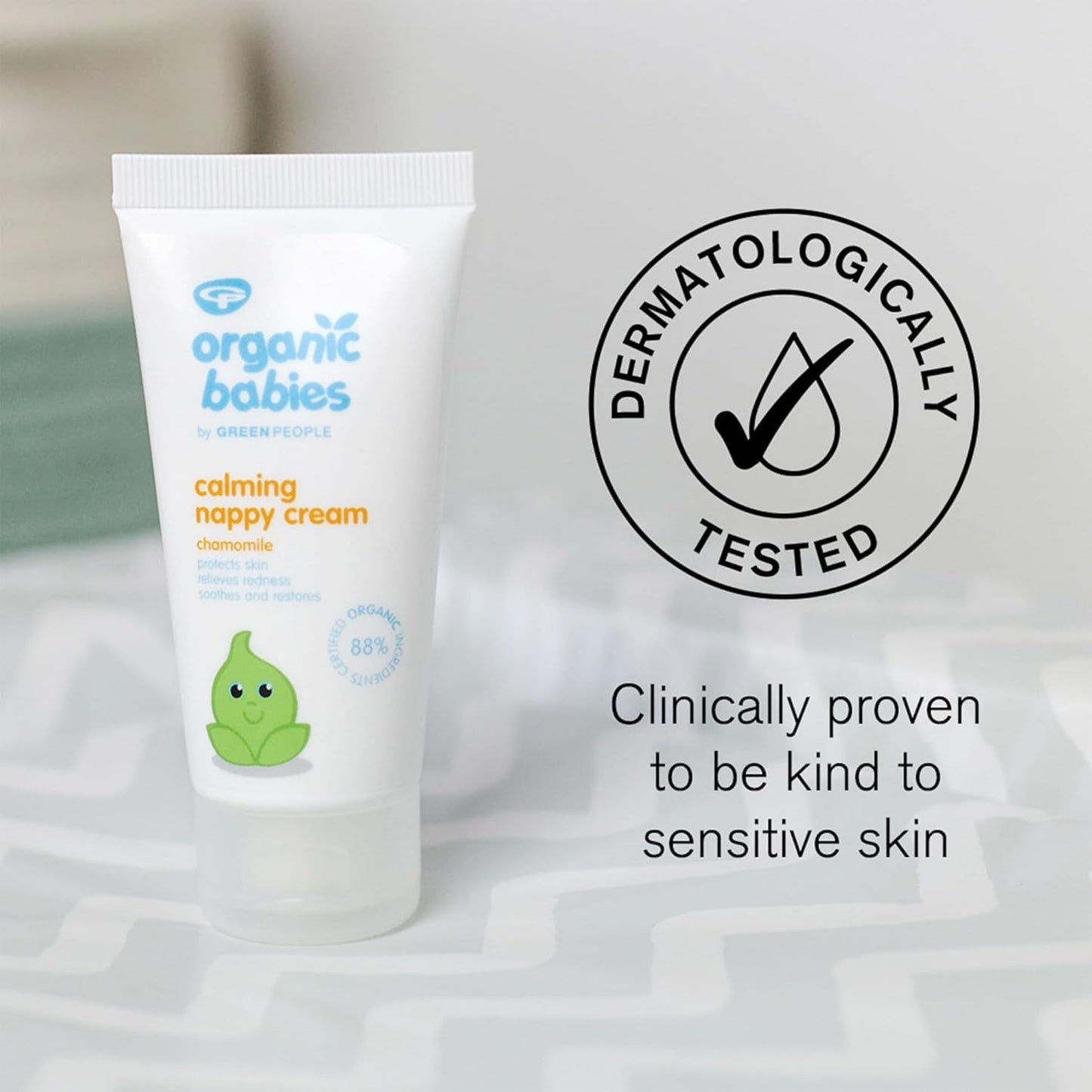 Green People - Organisk lugnande babyblöjkräm - Naturlig och organisk zinkoxid - Eksemvänlig - Parabenfri, 50 ml barn - Bad och hudvård Naty Shop