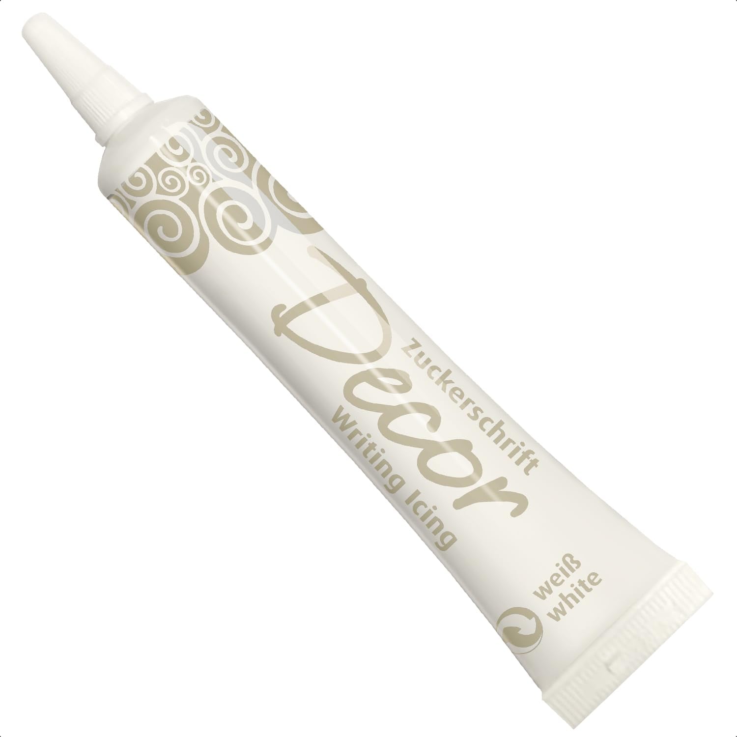 Günthart BackDecor 25 g VITA sockerbokstäver för valfri efterrätt i vit sockerfärg för vackra bokstäver och mönster, 1 förpackning (25 g) Sugar Paste Naty Shop