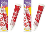 Günthart BackDecor 25g sockerbokstäver VIT för valfri efterrätt i vit färg från socker för vackra bokstäver och mönster, 1 förpackning (25g) Naty Shop sockerpasta 25G (förpackning med 2) Rödsockertypsnitt