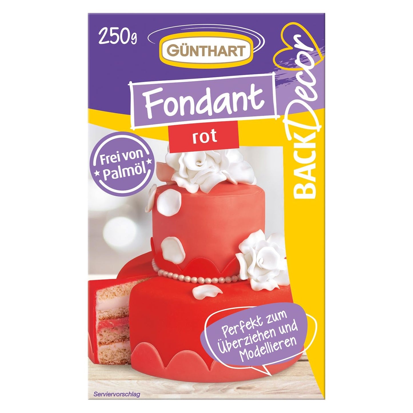 Günthart BackDecor 250 grön fondant 100 % vegansk palmolja fri, tårfri för att täcka kakor och bakverk Lämplig för modellering 1 förpackning (1 x 250 g) Naty Shop sockerpasta 250 g (1 förpackning) Röd