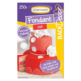 Günthart BackDecor 250 grön fondant 100 % vegansk palmolja fri, tårfri för att täcka kakor och bakverk Lämplig för modellering 1 förpackning (1 x 250 g) Naty Shop sockerpasta 250 g (1 förpackning) Röd