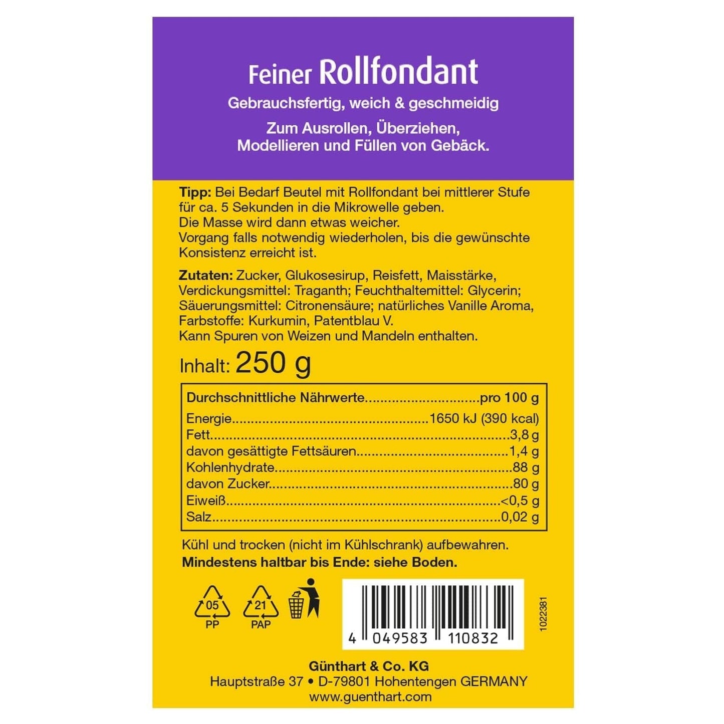 Günthart BackDecor 250 fondantgrön, 100 % vegansk, palmoljefri, rivsäker för att täcka kakor och bakverk, lämplig för modellering, 1 förpackning (1 x 250 g) Naty Shop Sugarpasta