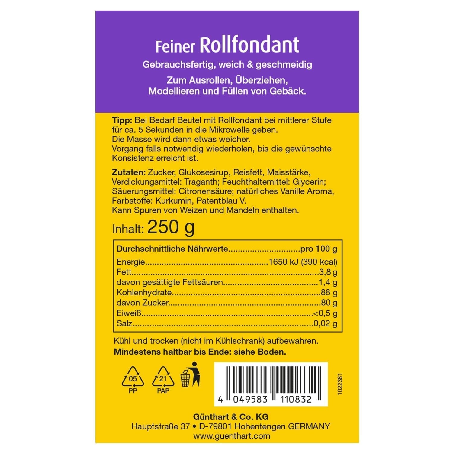 Günthart BackDecor 250 fondantgrön, 100 % vegansk, palmoljefri, rivsäker för att täcka kakor och bakverk, lämplig för modellering, 1 förpackning (1 x 250 g) Naty Shop Sugarpasta