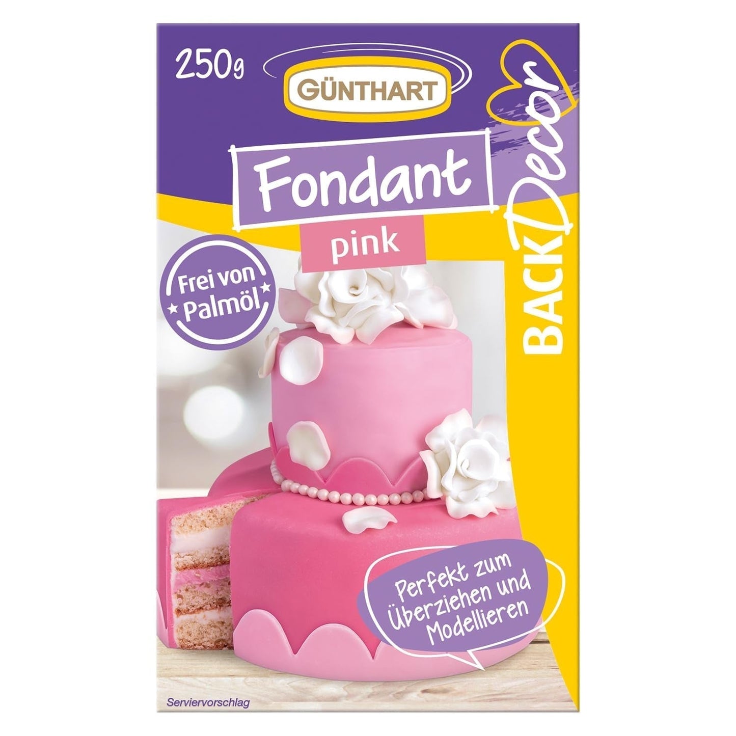 Günthart BackDecor 250 Grön Fondant 100% Vegansk Palmolja Fri Tårtålig att täcka kakor och bakverk Lämplig för modellering 1 Pack (1 x 250g) Naty Shop Sugar Paste 250G (1 Pack) Rosa