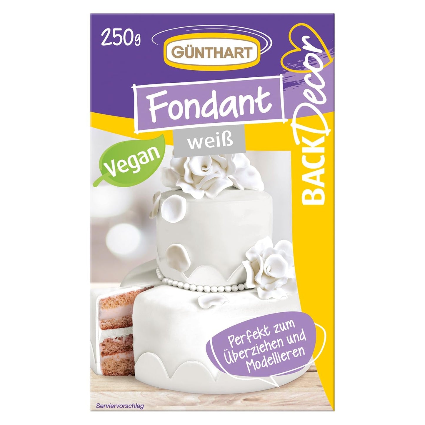 Günthart BackDecor 250 grön fondant 100 % vegansk palmoljefri tårbeständig för att täcka tårtor och bakverk Lämplig för modellering 1 förpackning (1 x 250 g) Naty Shop Sockerpasta 250 g (1 förpackning) Vit