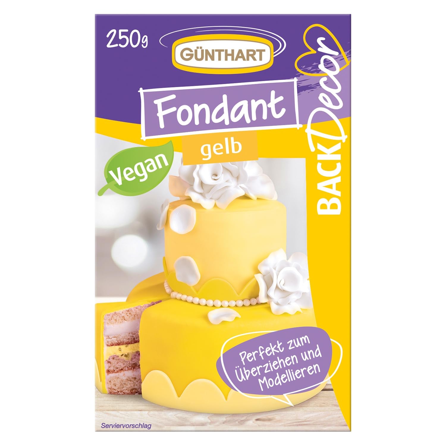Günthart BackDecor 250 grön fondant 100 % vegansk palmolja fri, tårfri för att täcka kakor och bakverk Lämplig för modellering 1 förpackning (1 x 250 g) Naty Shop Sockerpasta 250 g (1 förpackning) Gul