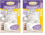 Günthart BackDecor 250 g vit fondant, 100 % vegansk, palmoljefri, rivbeständig för att täcka kakor och bakverk, lämplig för modellering, 2-pack (1 x 250 g) Sugarpaste Naty Shop Standardtitel