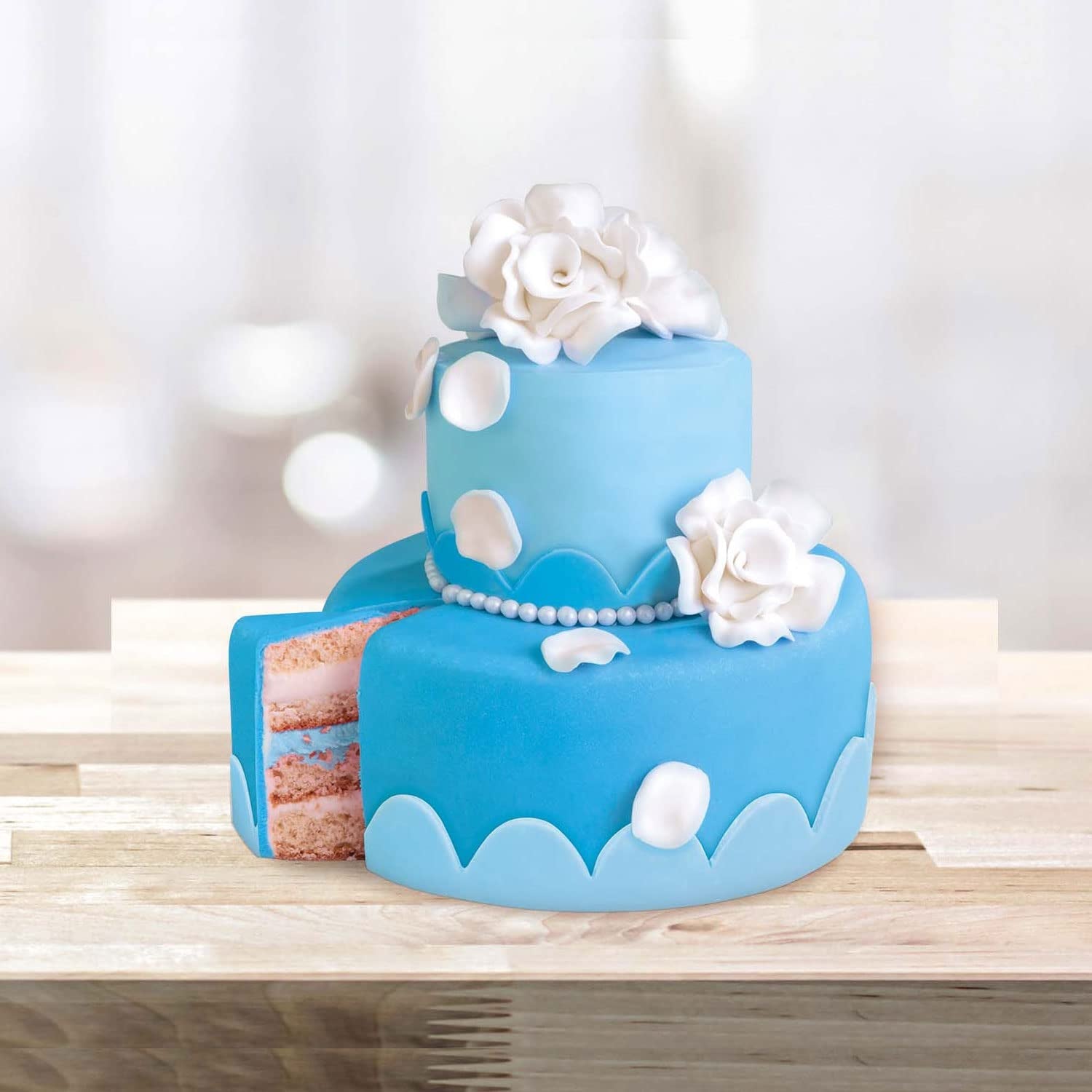 Günthart BackDecor 250 g blå fondant, 100 % vegansk, palmoljefri, tårbeständig för att täcka tårtor och bakverk, lämplig för modellering, 3-pack (1 x 250 g) Naty Shop Sugarpaste