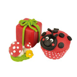 Günthart BackDecor 250 g röd fondant, palmoljefri, rivsäker för att täcka kakor och bakverk, lämplig för modellering, 2-pack (1 x 250 g) Sugarpaste Naty Shop