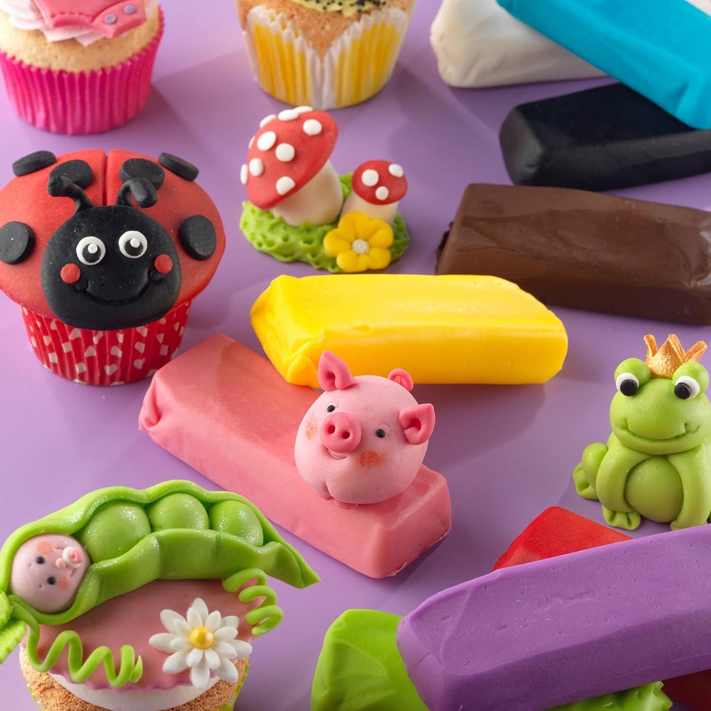 Günthart BackDecor 500g fondantfärgad fondant, palmoljefri, modelllera för design, set om 1 (500 gr) Sockerpasta Naty Shop