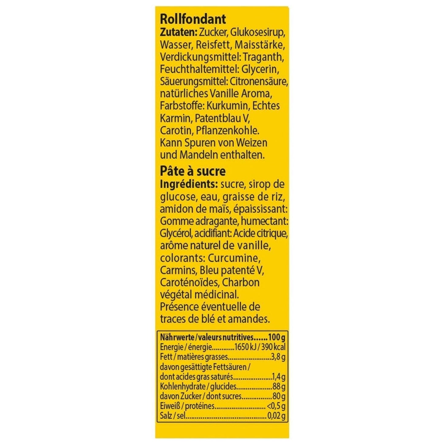 Günthart BackDecor 500g fondantfärgad fondant, palmoljefri, modelllera för design, set om 1 (500 gr) Sockerpasta Naty Shop