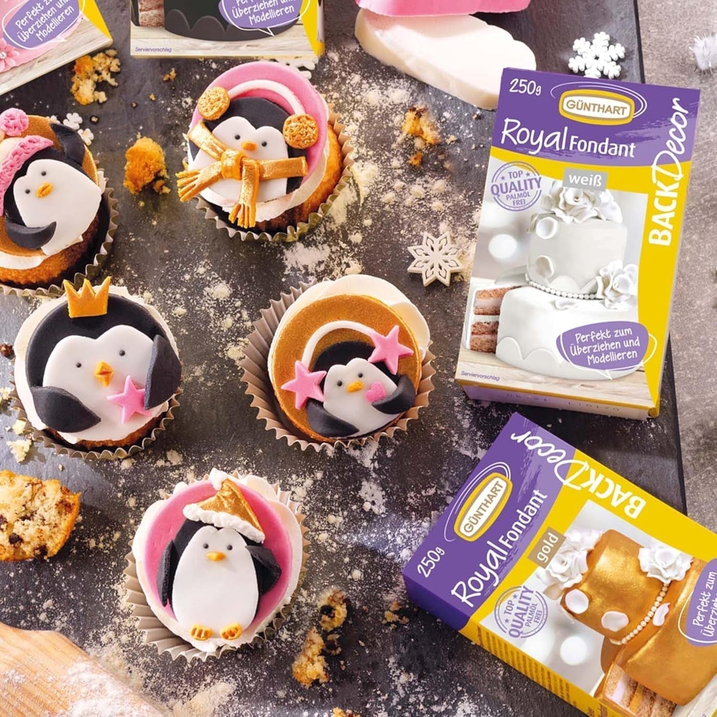 Günthart BackDecor 800 g vit fondant Vitt dekorativt bord för beläggning, glasyr eller modellering, palmoljefritt, färdigt att använda och lätt att arbeta med Naty Shop Sugarpasta