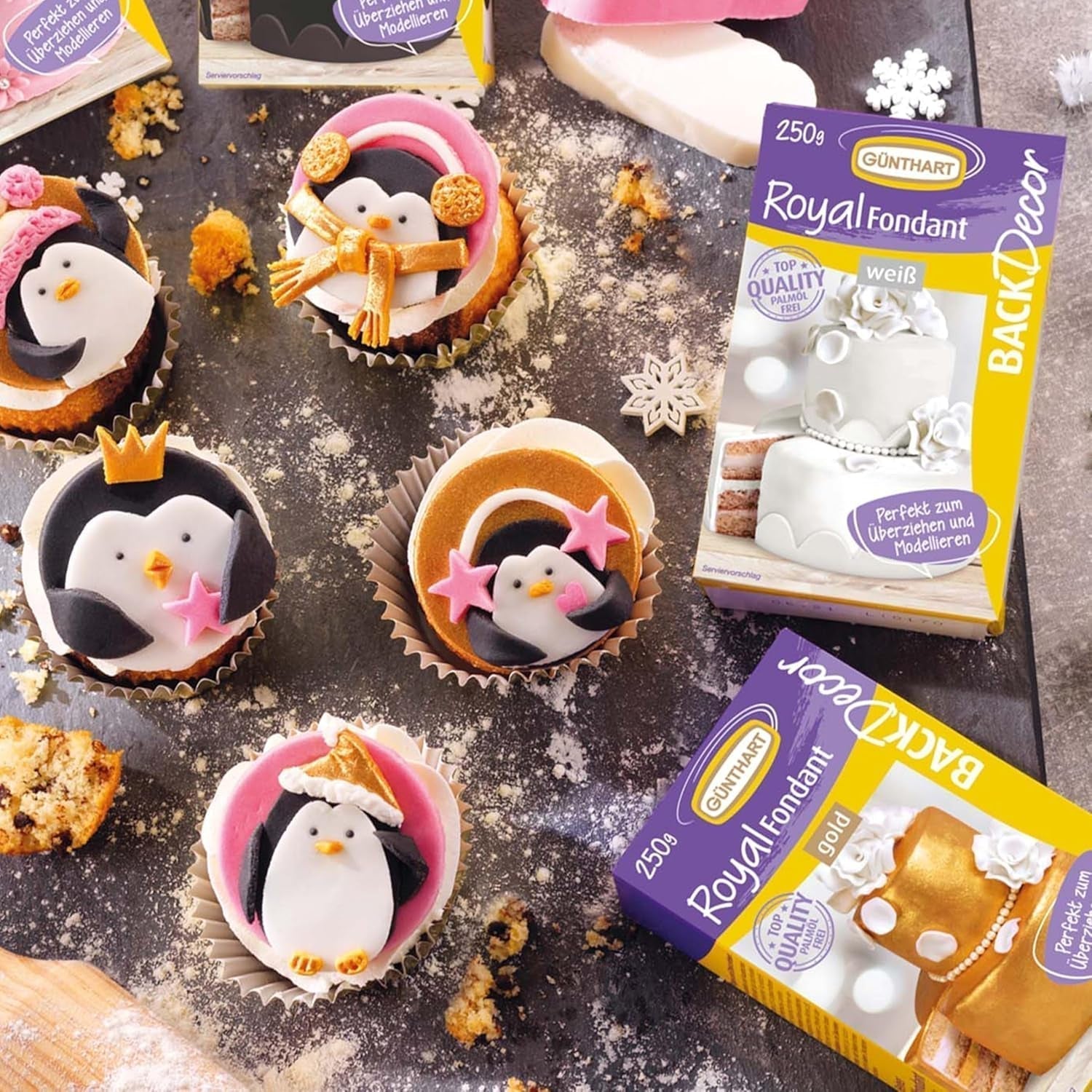 Günthart BackDecor 800 g vit fondant Vitt dekorativt bord för beläggning, glasyr eller modellering, palmoljefritt, färdigt att använda och lätt att arbeta med Naty Shop Sugarpasta