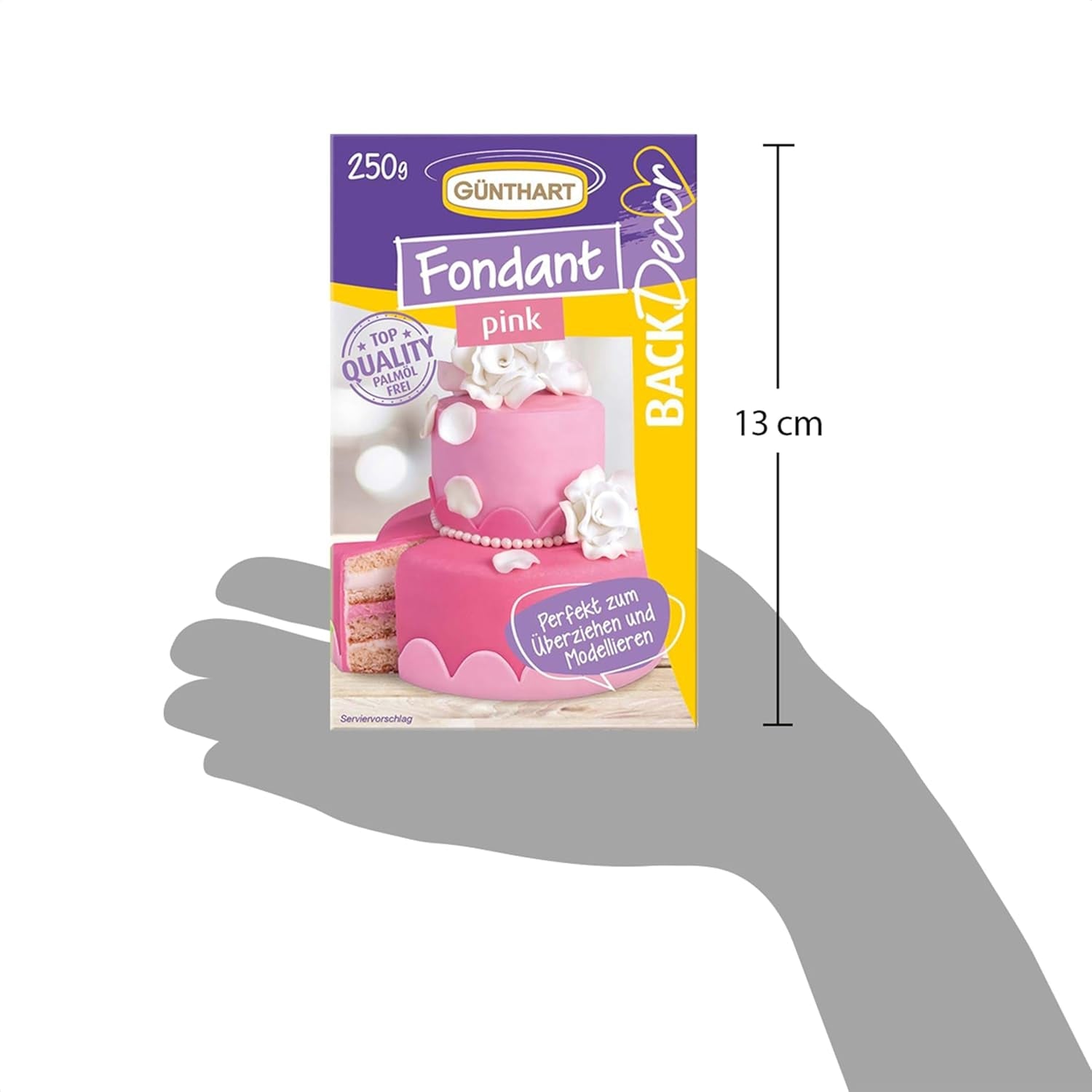 Günthart BackDecor fondant rosa | överlägsen kvalitet | redo att användas | utan palmolja | rivsäker | för beläggning av kakor och bakverk | lämplig för modellering | förpackning om 2 (1 x 250 g) Naty Shop sockerpasta