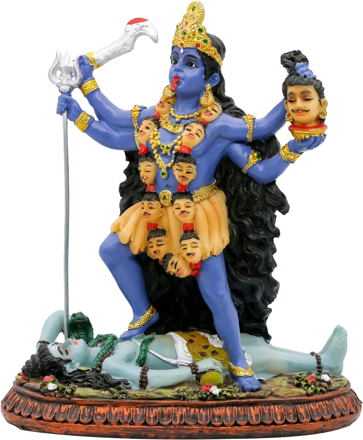 Hinduiska guden Kali Ma-staty, Indien Gudinnan Kali Bhavatarini Destroyer-staty Dekorativa hinduiska gudinnan av tiden och döden Murti Diwali Pooja Presenter Hemmakontoret Temple Mandir Altar Puja-föremål Statyetter och skulpturer Naty Shop Standardtitel