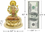 Hinduiska gudinnan Laxmi Lotus Skulptur - Indiska Guden Lord Lakshmi Puja Staty - Indien Murti Idol Figuriner Pooja Objekt Diwali Presenter Statyetter och skulpturer Naty Shop
