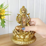 Hinduiska gudinnan Laxmi Lotus Skulptur - Indiska Guden Lord Lakshmi Puja Staty - Indien Murti Idol Figuriner Pooja Objekt Diwali Presenter Statyetter och skulpturer Naty Shop