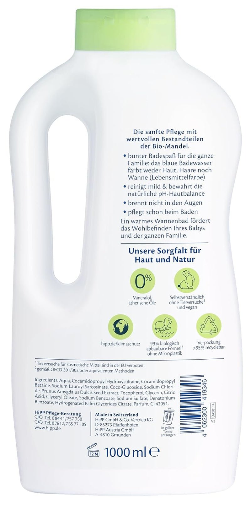 HiPP Baby Gentle Family Bath, 1000ml Barn - Bad och hudvård Naty Shop