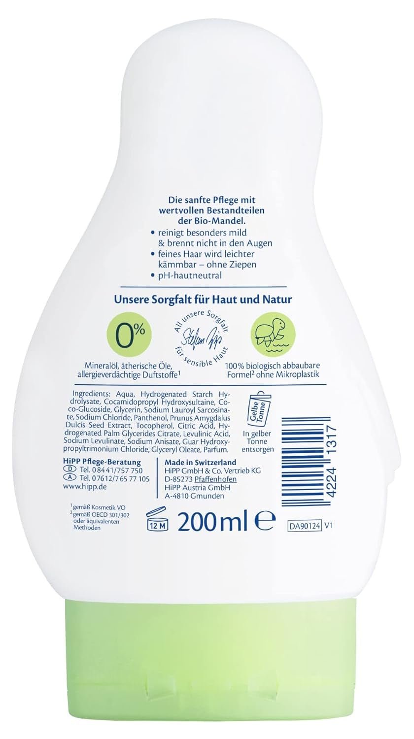 HiPP Babysanft 2in1 Schampo + Dusch, 6 st (6 x 200 ml) Barn - Bad och hudvård Naty Shop
