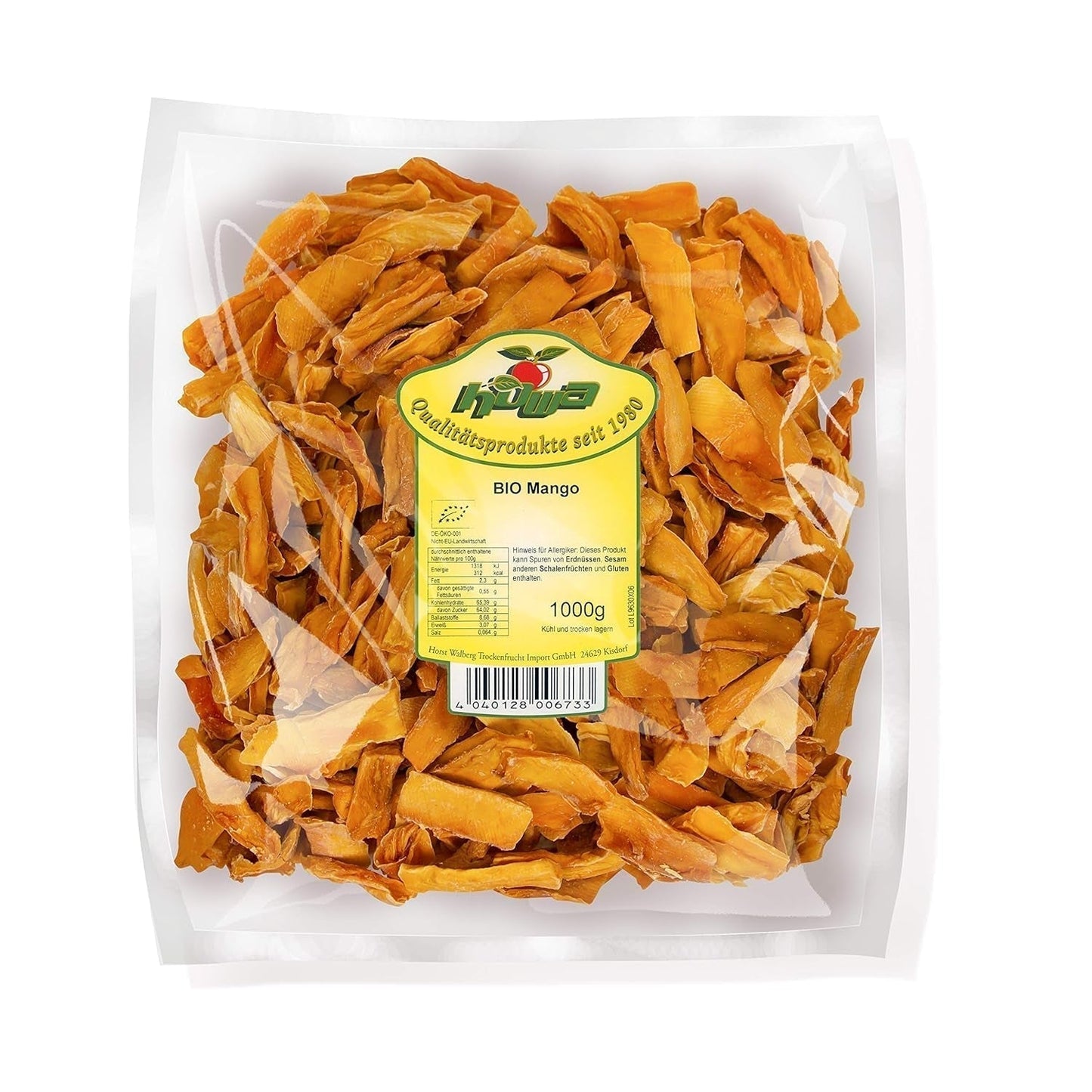 Howa torkad mango - torkad frukt i ekologisk kvalitet, naturlig och osvavelfri - idealisk för matlagning, bakning eller som ett hälsosamt mellanmål - mangoskivor - sockerfri - 1000g Naty Shop Dehydrerade produkter Standardtitel