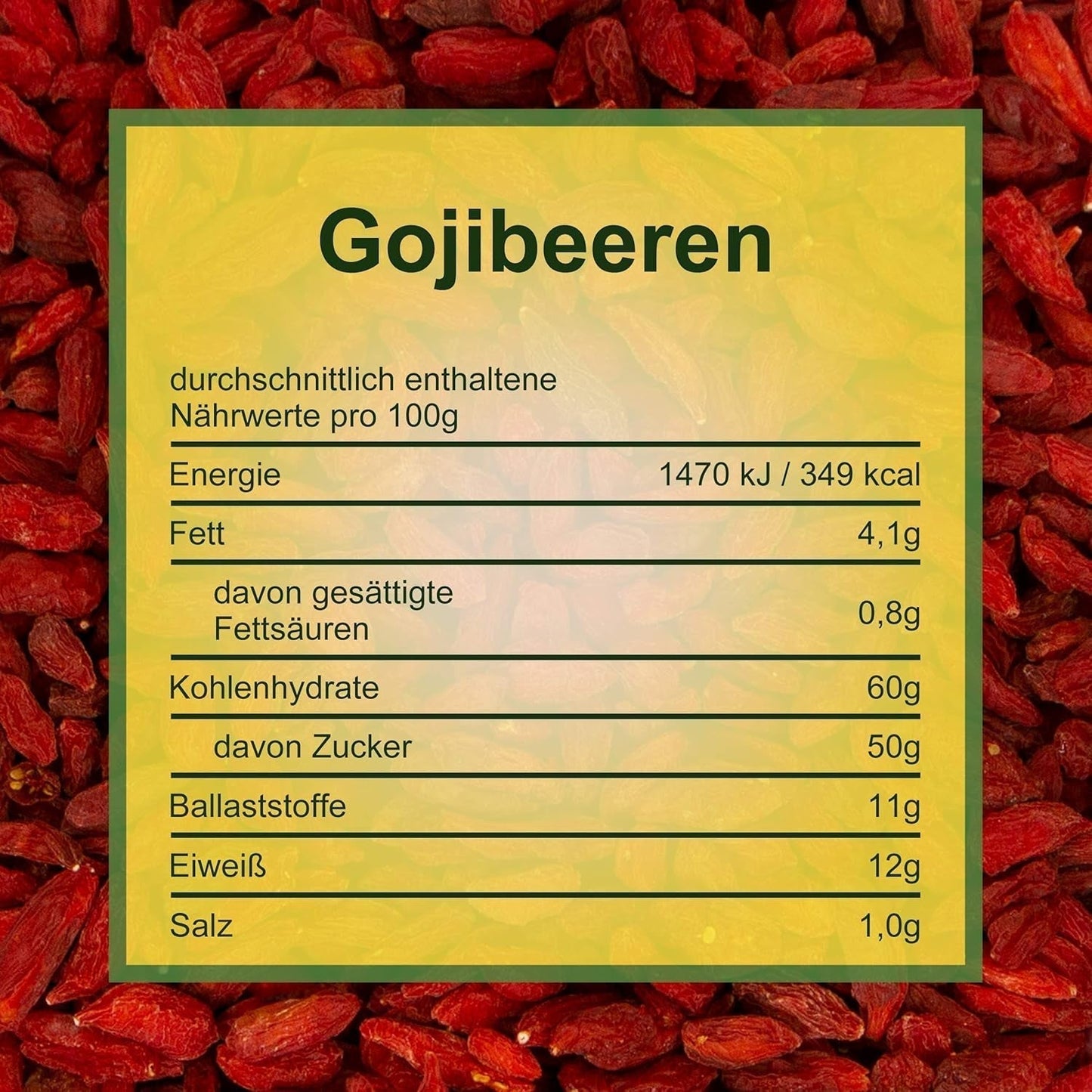 Howa Premium Gojibär 1 KG torr - obehandlad, naturlig - supermat från Asien - idealisk för matlagning, bakning eller som ett hälsosamt mellanmål - Gojibär 1000 g Uttorkade produkter Naty Shop