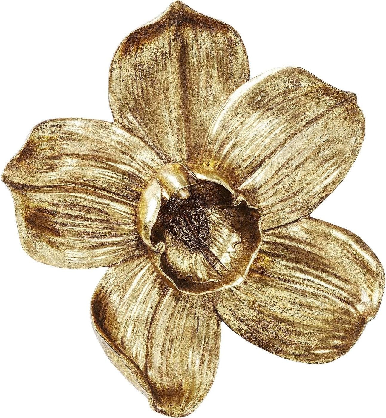 Kare Design väggdekoration Orchid, vit, XL, väggdekoration, orkidéblommalook, handgjord, 25x24x7 cm (h/v/d) Statyetter och skulpturer Naty Shop Guld 40L X 3B Cm