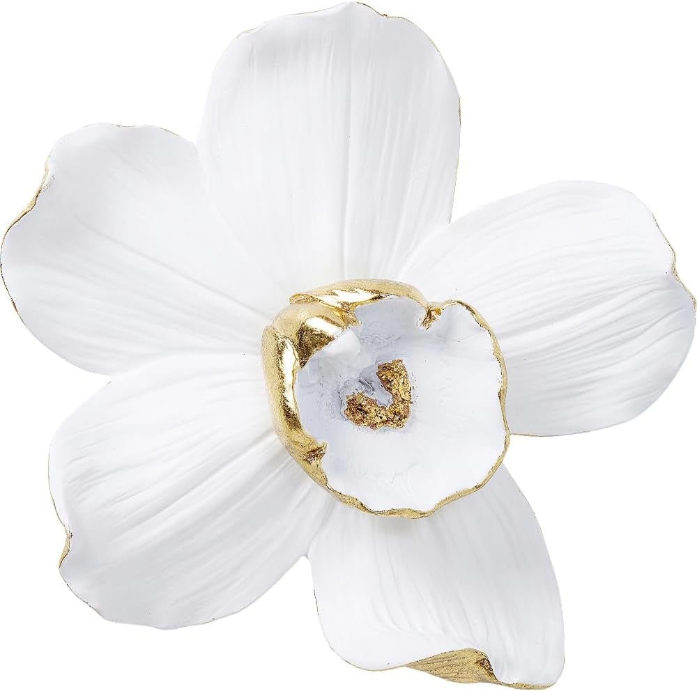 Kare Design väggdekoration Orchid, vit, XL, väggdekoration, orkidéblommalook, handgjord, 25x24x7 cm (h/v/d) Statyetter och skulpturer Naty Shop Vit 23L X 5B Cm