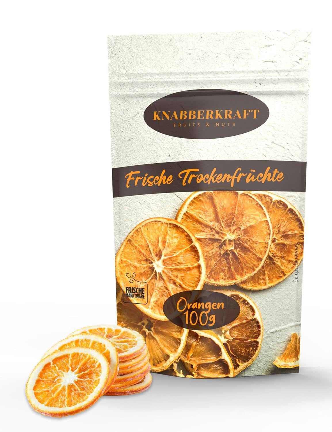 Knabberkraft Torkade apelsinskivor 100g - Snack och naturlig smak | Perfekt för te, desserter, dekorationer och mer | Rik på vitamin C och utan tillsatser Naty Shop uttorkade produkter Standardtitel