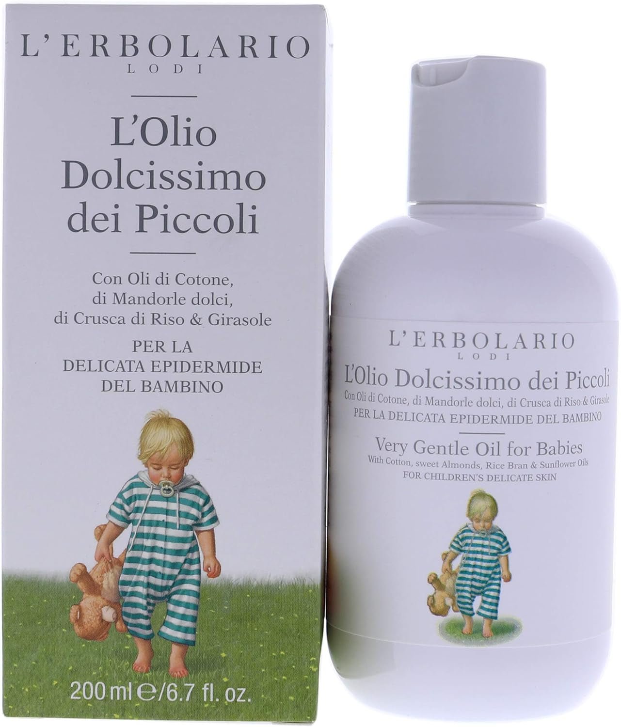 L'Erbolario baby- och barnomsorg babyolja, 1 förpackning (1 x 200 ml) Barn - Bad och hudvård Naty Shop Standardtitel
