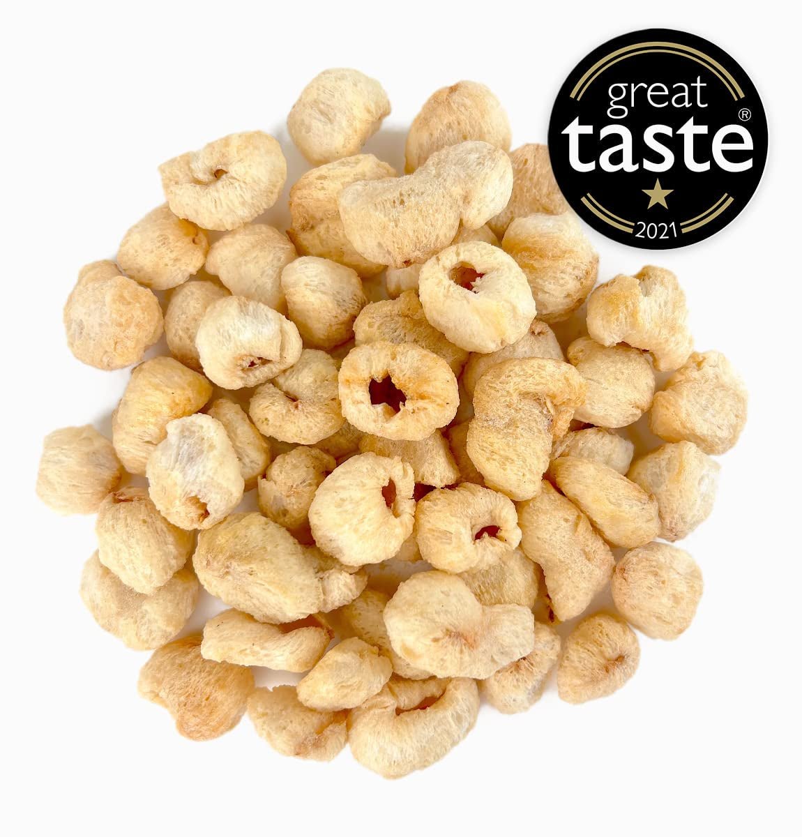 Torkad litchi BRIX | Naturlig litchi, torkad 95 g | Great Taste Award för torkad frukt | Icke-GMO, glutenfri, vegan, konserverade vitaminer Naty Shop Dehydrerade produkter