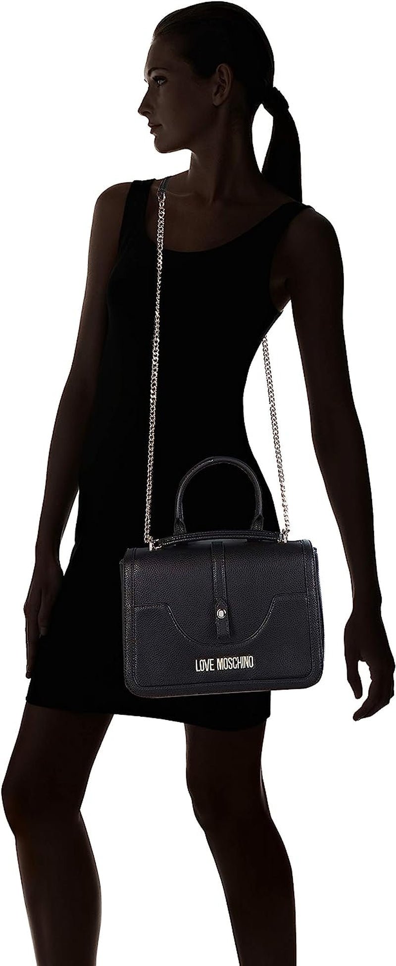 Love Moschino Jc4210pp0a axelväska, svart (Black Pebble) Damväskor Naty Shop