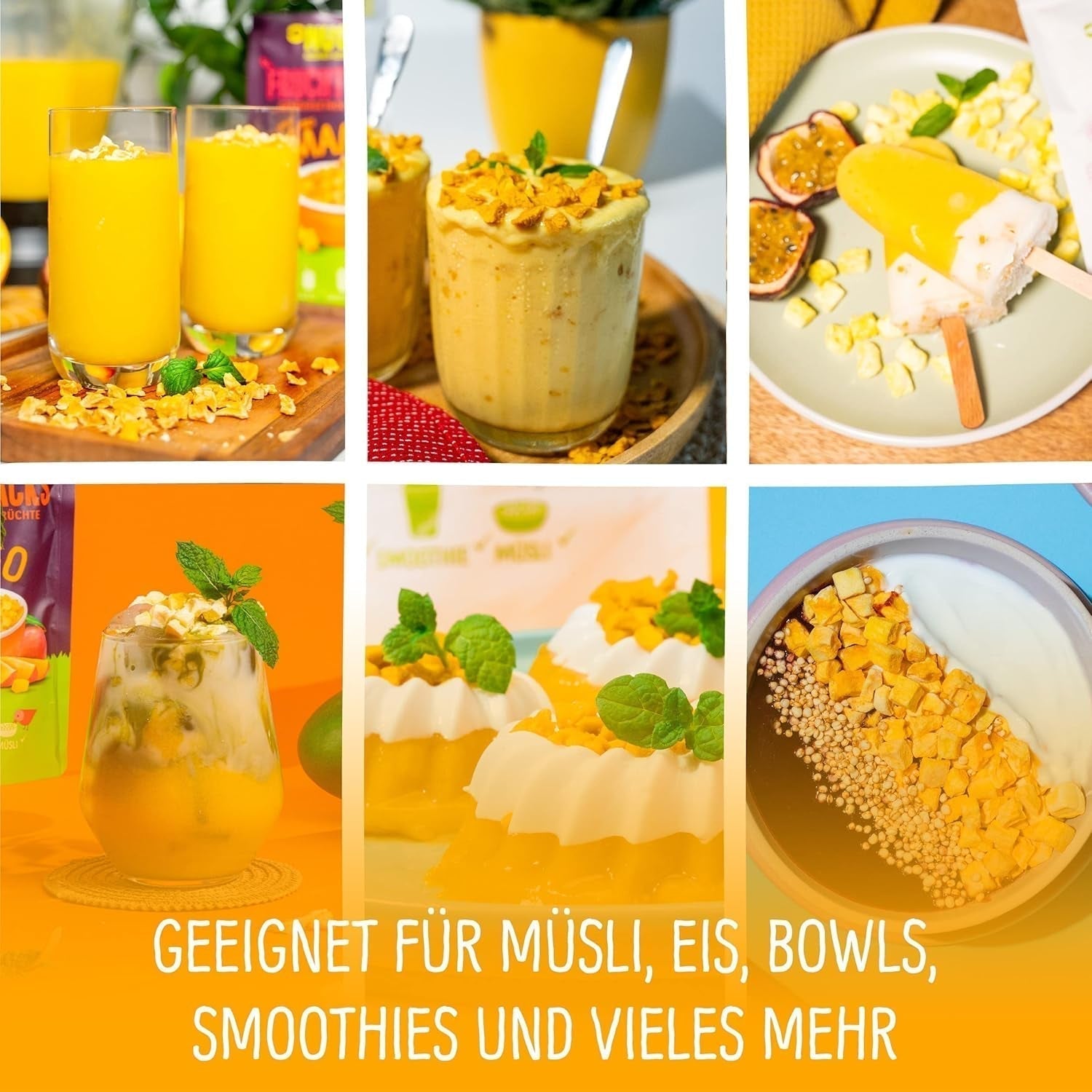 Frystorkad mango: 100g frystorkad frukt från mjuka bitar av mango utan tillsatt socker - torkad mango - torkad mango - torkad frukt - torkad frukt från NutriPur Dehydrerade produkter Naty Shop