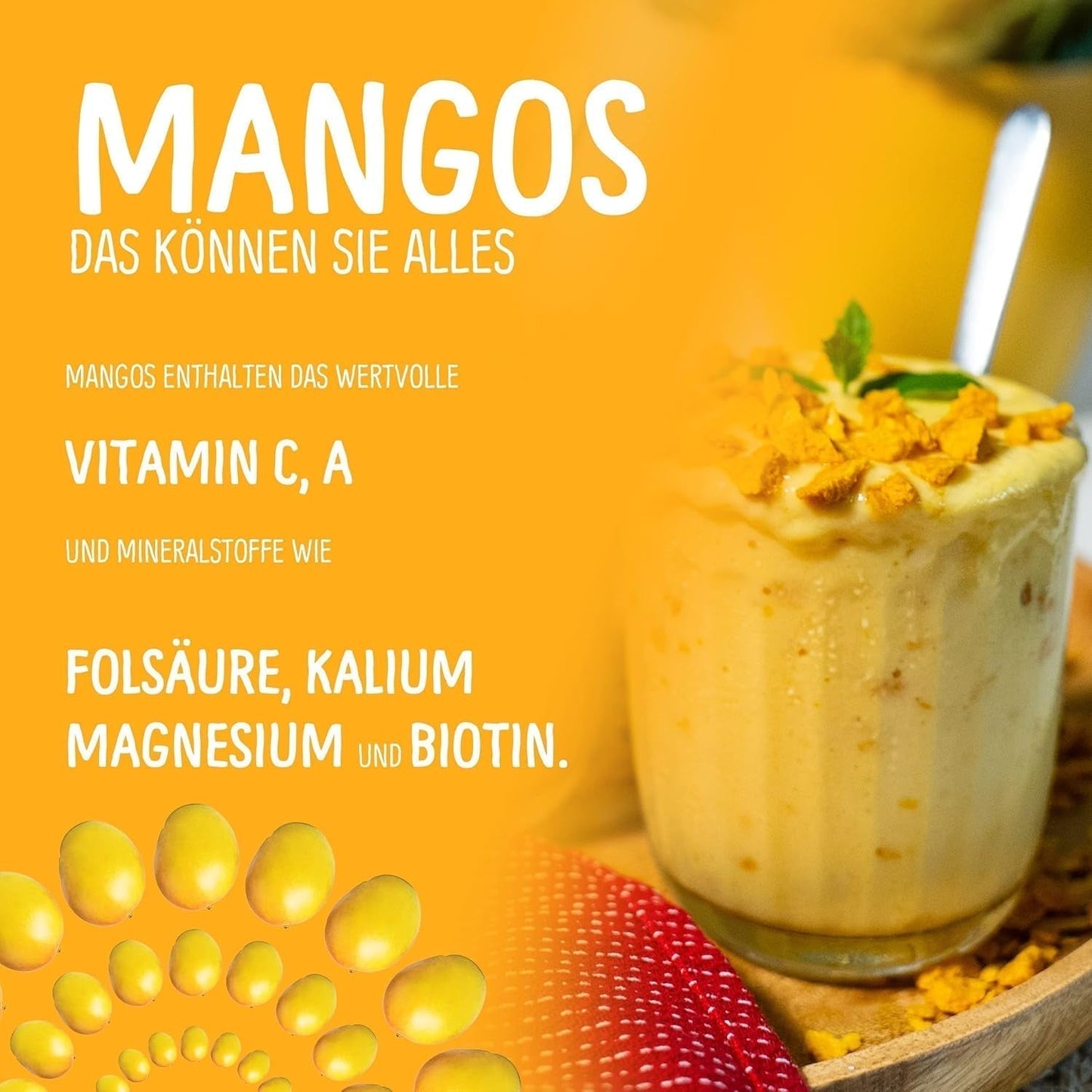 Frystorkad mango: 100g frystorkad frukt från mjuka bitar av mango utan tillsatt socker - torkad mango - torkad mango - torkad frukt - torkad frukt från NutriPur Dehydrerade produkter Naty Shop