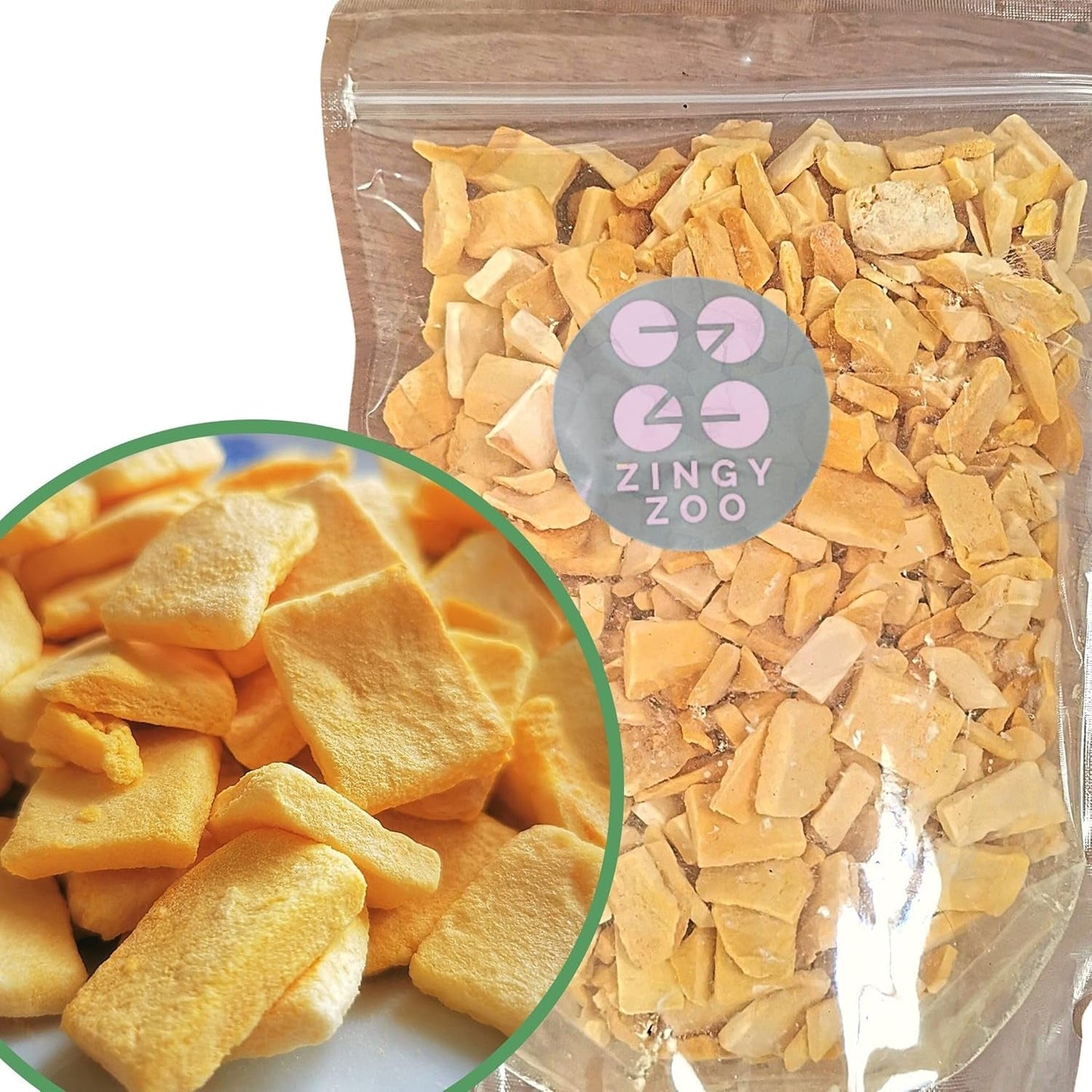 Frystorkad mango | Inget tillsatt socker Frystorkad mango | Frystorkad mango Mangofrukt Torkad mango | Torkad mango Torkad frukt utan tillsatser | ZingyZoo torkad mango (100 g) Naty Shop torkade produkter bitar 500 g