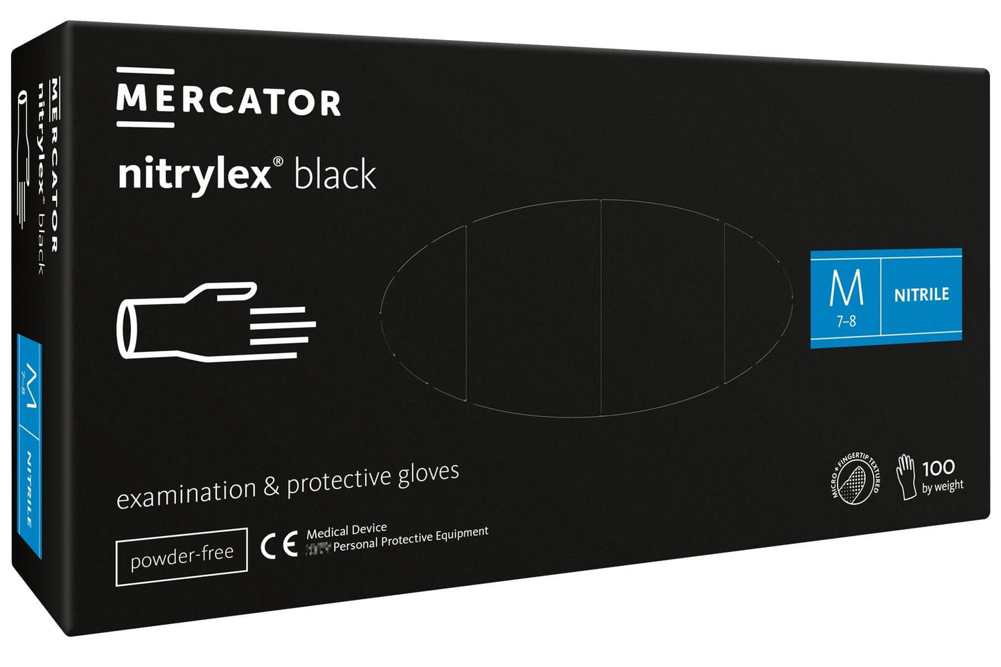 Nitrilex svarta puderfria nitrilhandskar 100st, storlek M Nati Shop