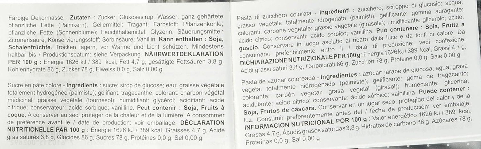 Massa Ticino rulle, sockerpasta, svart 250 g Sockerpasta Naty Shop