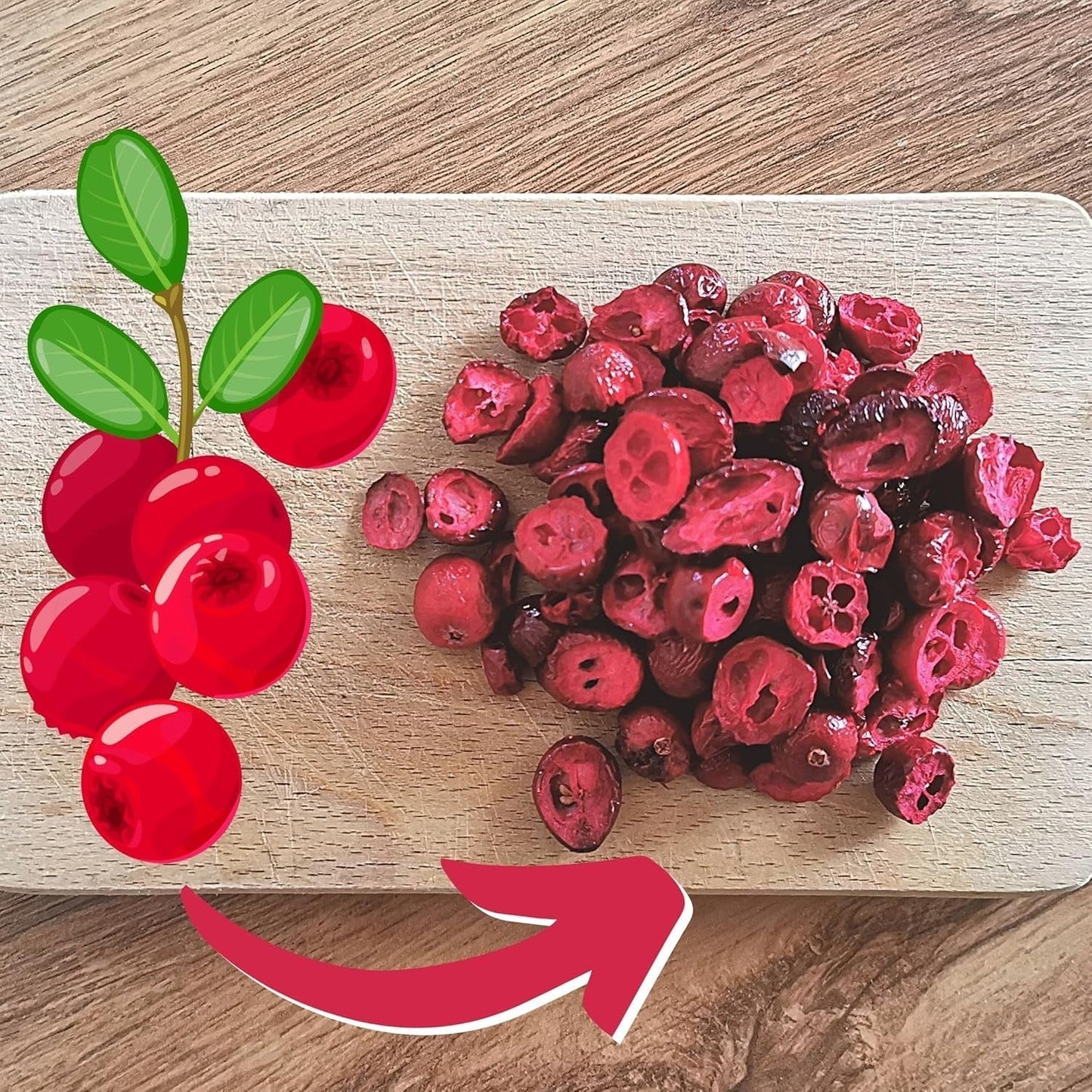Frystorkade tranbär utan socker | XL 250g Frystorkade naturliga osötade tranbär | Frystorkade naturliga vilda frukter | Frystorkade tranbär | ZingyZoo Dehydrerade produkter Naty Shop