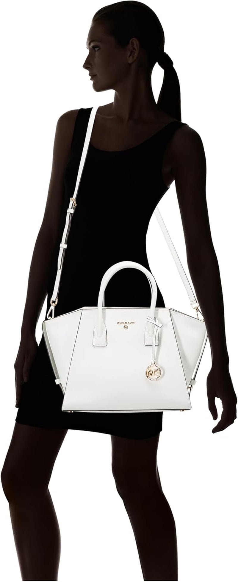 MICHAEL KORS Dam Avril LG TZ Satchelväska, Opticwhite Damväskor Naty Shop