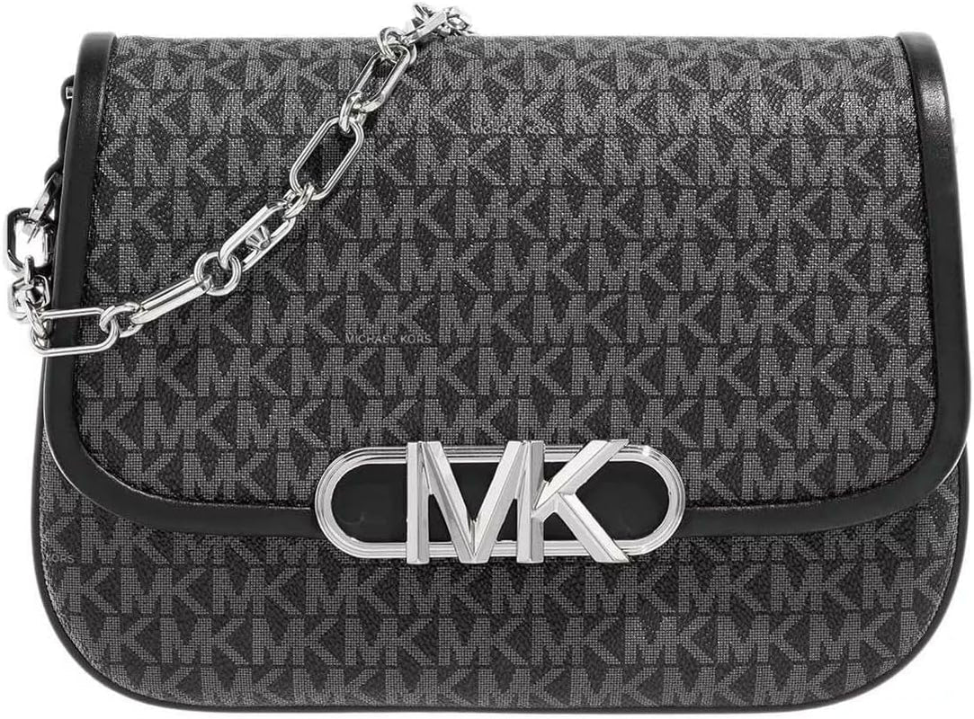 Michael Kors Ladies Parker Md Saddle Msgr Bag Damväskor Naty Shop Blk/Opticwht