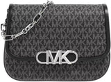 Michael Kors Ladies Parker Md Saddle Msgr Bag Damväskor Naty Shop Blk/Opticwht