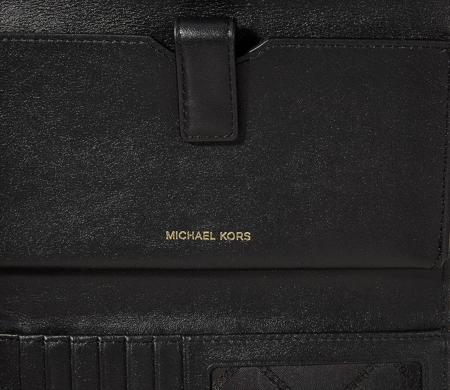 Michael Kors Money Pieces Kreditkortshållare för kvinnor, Marrón (Bagage), 2,5x9,5x11,4 cm (L x H) Damplånbok Naty Shop