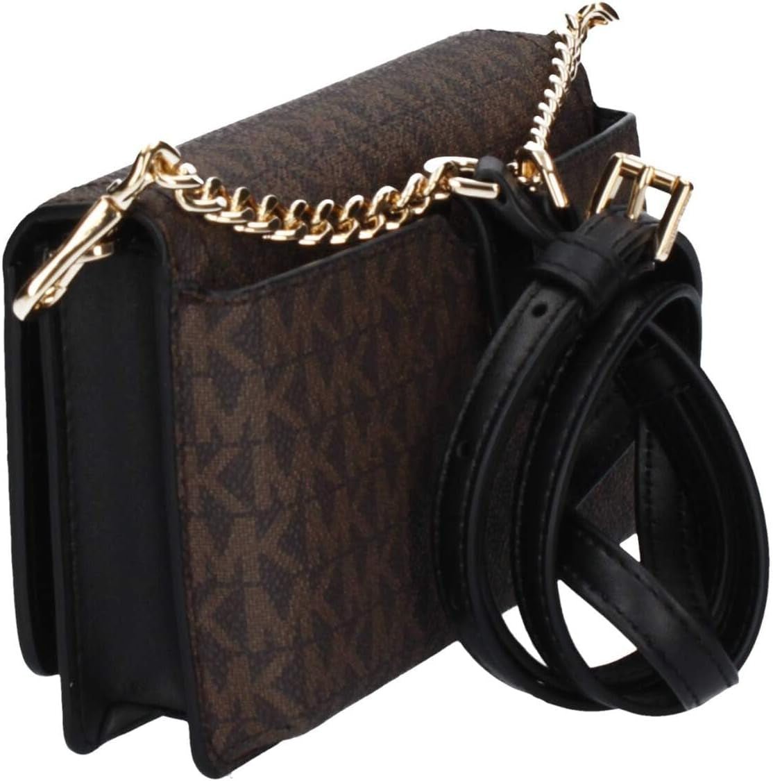 Michael Kors Dam Sm Phn CHN Xbody Väska, Brun/Blk Damväskor Naty Shop