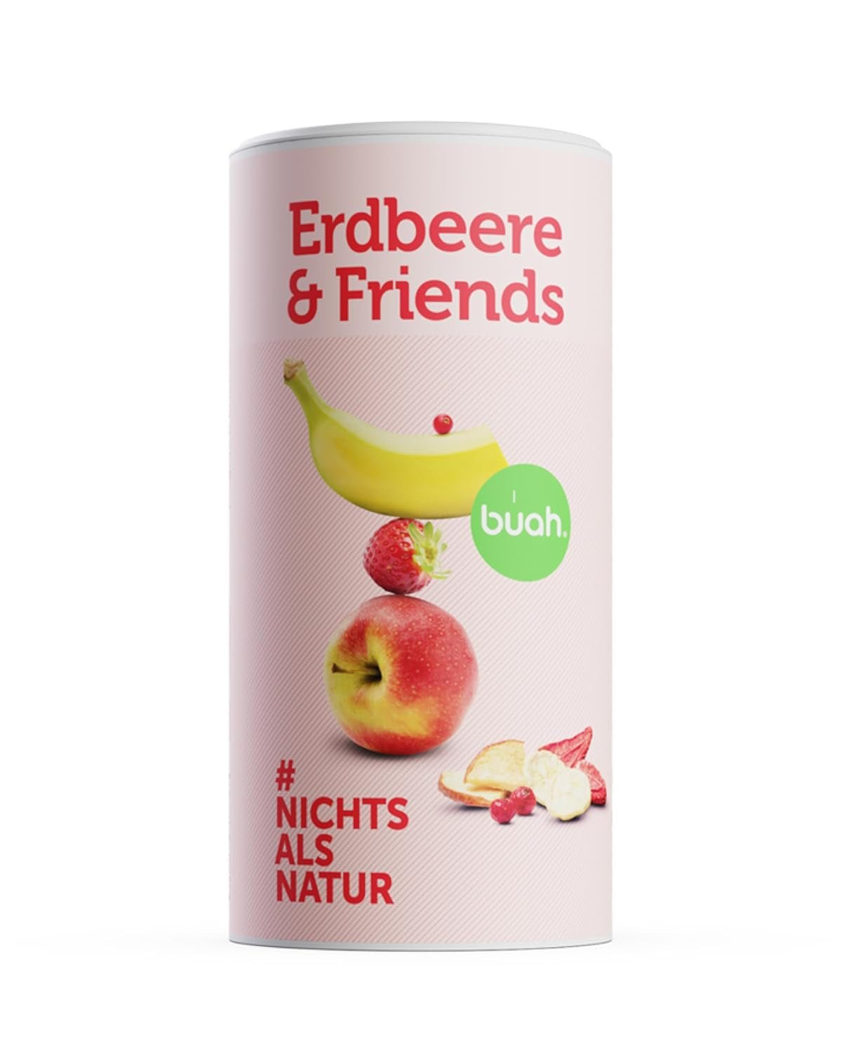 Frystorkad fruktmix BUAH® | Frystorkade jordgubbar, bananer, äpplen och vinbär utan tillsatt socker | 100 % frukt | Vegansk, glutenfri, laktosfri (140g) Dehydrerade produkter Naty Shop Standardtitel