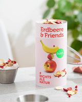 Frystorkad fruktmix BUAH® | Frystorkade jordgubbar, bananer, äpplen och vinbär utan tillsatt socker | 100 % frukt | Vegansk, glutenfri, laktosfri (140g) Naty Shop torkade produkter