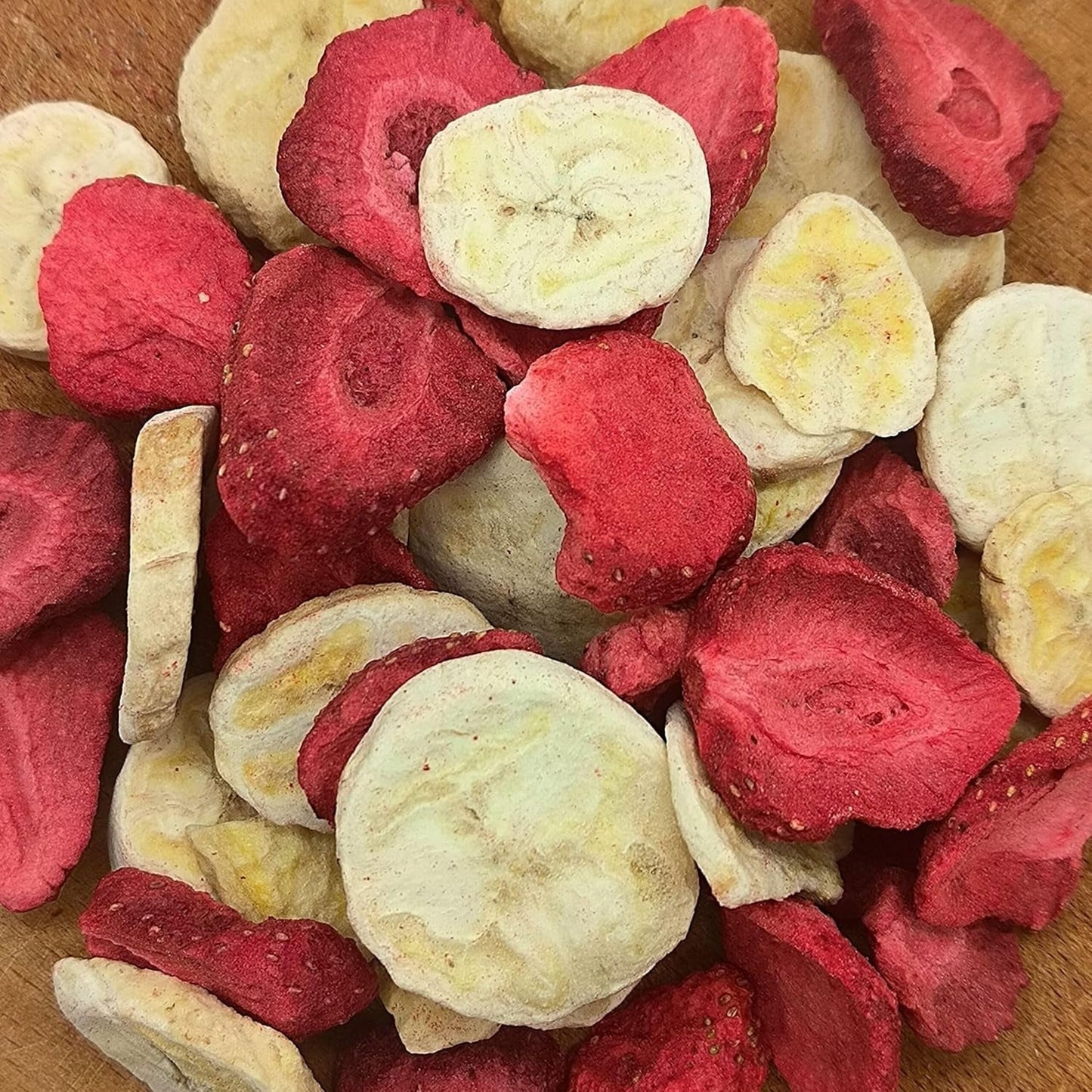 Blandning av frystorkad frukt ErdBana XL 300g | Frystorkade bananer + frystorkade jordgubbar Frystorkade fruktprovningsset | Jordgubb och banan frystorkad fruktmix | ZingyZoo Naty Shop torkade produkter 300 G (1 förpackning) Jordgubbar och bananer