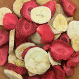 Blandning av frystorkad frukt ErdBana XL 300g | Frystorkade bananer + frystorkade jordgubbar Frystorkade fruktprovningsset | Jordgubb och banan frystorkad fruktmix | ZingyZoo Naty Shop torkade produkter 300 G (1 förpackning) Jordgubbar och bananer