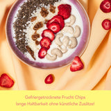 Mono frystorkade chips - 300g jordgubbschips från 100 % naturliga jordgubbar - torkad tropisk frukt - torkad jordgubbsfrukt - mellanmål till müsli och desserter - jordgubbschips Torkad produkter Naty Shop